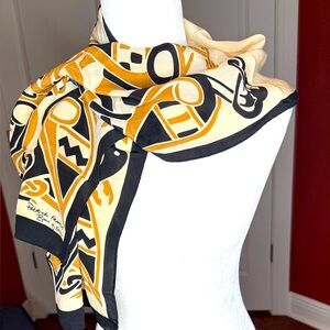 Signed Patrick Francis Book of Kells Art Silk Scarf Celtic Ireland  11x48